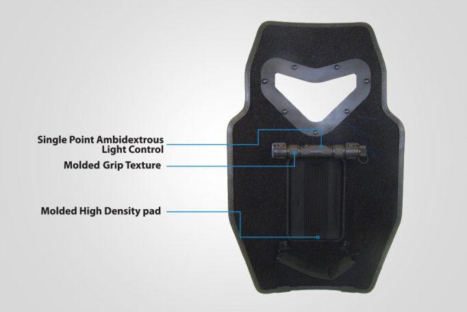Vengeance hard armor shield with horizontal handle - with inner details