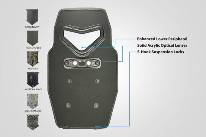 Vengeance hard armor shield with horizontal handle - with external details