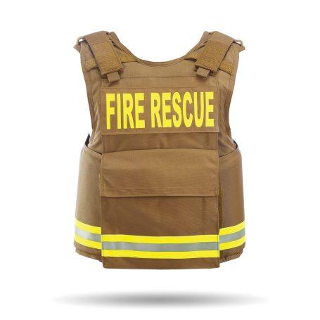 Chaleco de rescate y extinción de incendios para personal de primeros auxilios - Vista frontal - Color beige