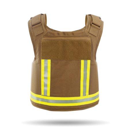 Chaleco de rescate y extinción de incendios para personal de primeros auxilios - Vista trasera - Color beige