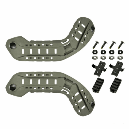 Ballistic helmet accessories - rail attachment system - green collor