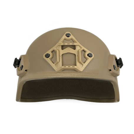 401 Ballistic Helmet - Tan color - Front view - Full Cut